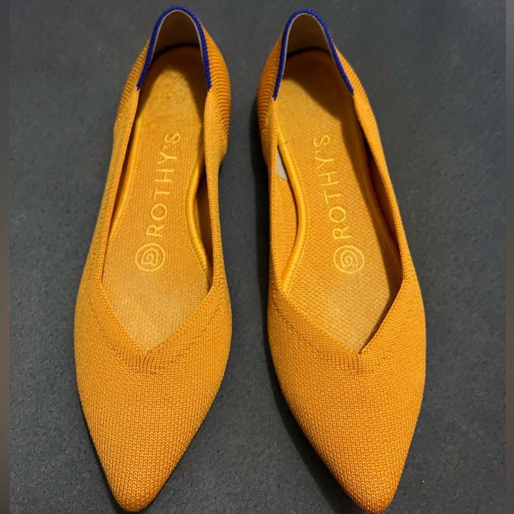 Rothy's Marigold Yellow The Point Flats Size 5